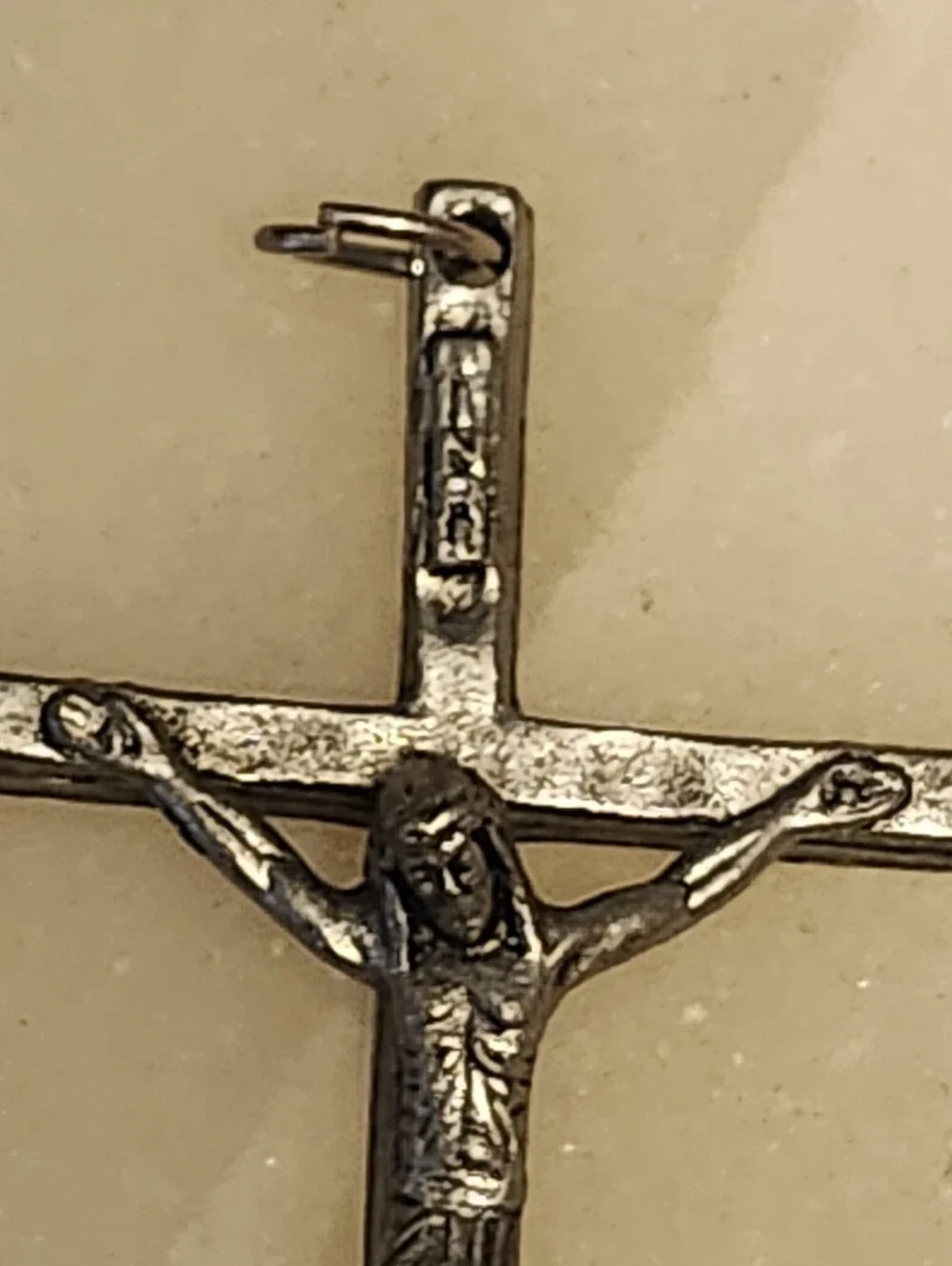 Vtg Italy Silver-tone Crucifix Pendant with Corpus